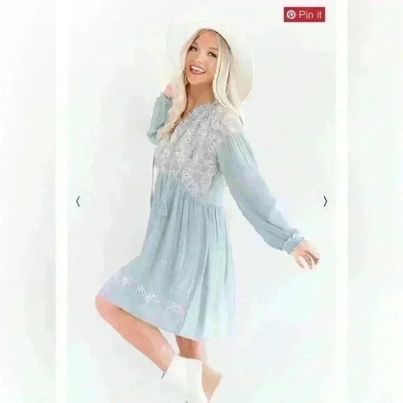 WOMENS LONG SLEEVE GONDOLA GORGEOUS BABYDOLL TUNIC DRESS SIZE SMALL - Picture 4 of 9